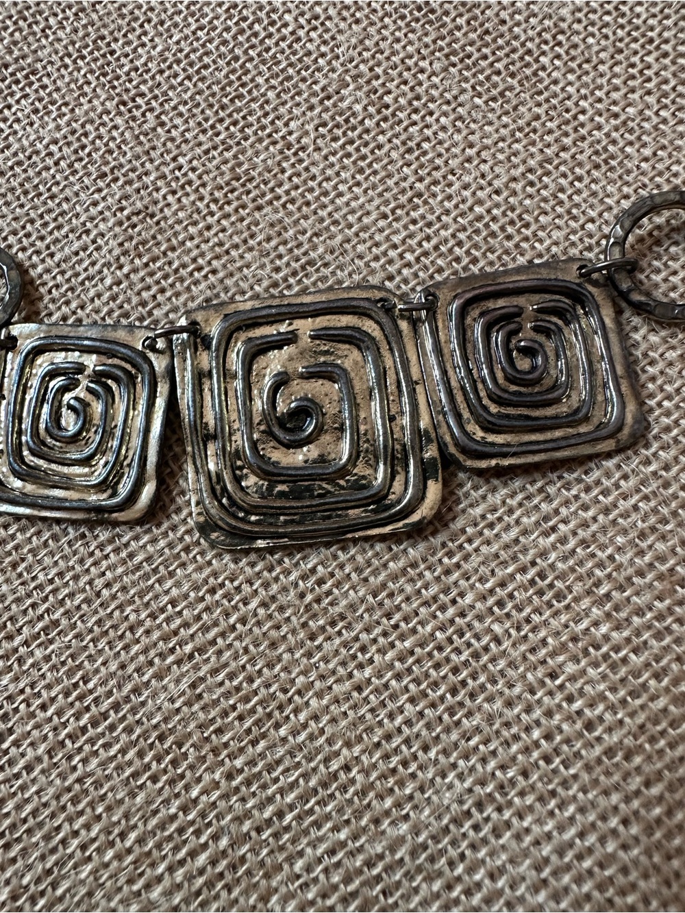 ✨5/$25 Silver Tone Bohemian Spiral Square Necklace